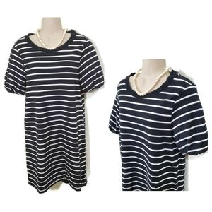 Halogen Black & White Striped Dress Size Small